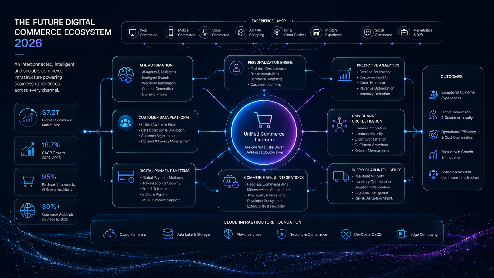 future eCommerce features 2026 digital commerce infrastructure ecosystem